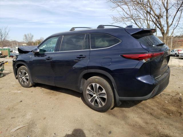 5TDHZRBH8MS077363 - 2021 TOYOTA HIGHLANDER XLE BLUE photo 2