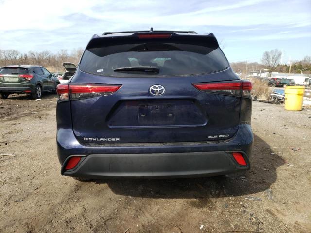 5TDHZRBH8MS077363 - 2021 TOYOTA HIGHLANDER XLE BLUE photo 6