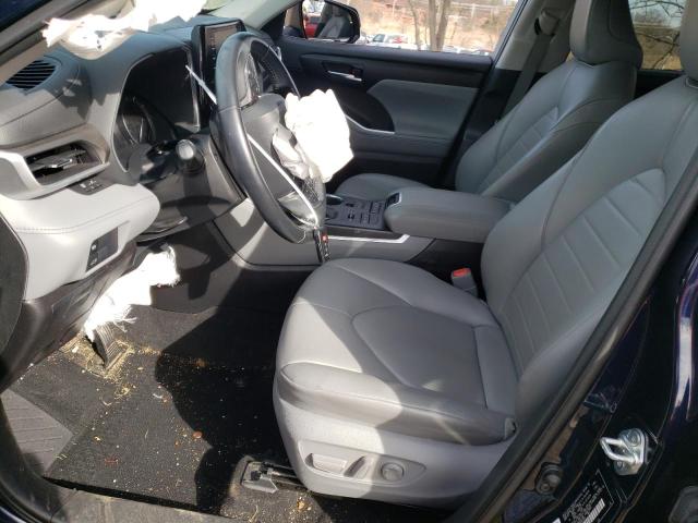 5TDHZRBH8MS077363 - 2021 TOYOTA HIGHLANDER XLE BLUE photo 7