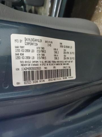 1C4GP45R35B329523 - 2005 CHRYSLER TOWN & COU ლურჯი ფოტო 12