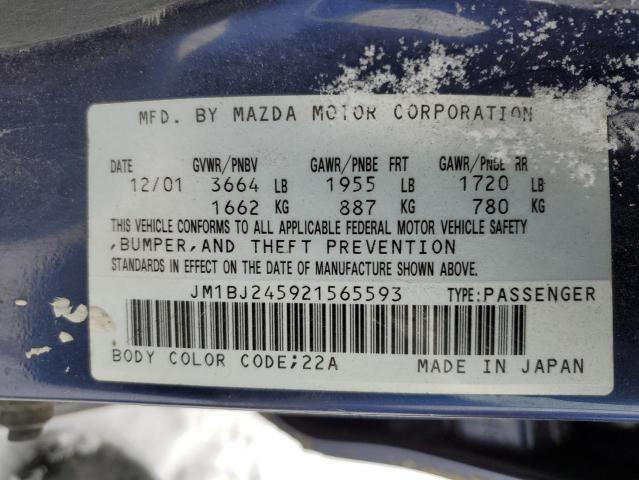 JM1BJ245921565593 - 2002 MAZDA PROTEGE PR5 蓝色 照片 13