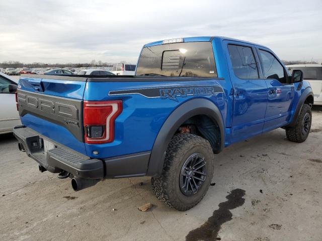 1FTFW1RG9KFD00845 - 2019 FORD F150 RAPTOR BLUE photo 3