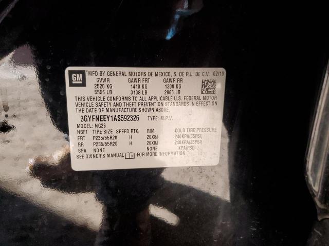 3GYFNEEY1AS592326 - 2010 CADILLAC SRX PERFORMANCE COLLECTION Қара фото 12