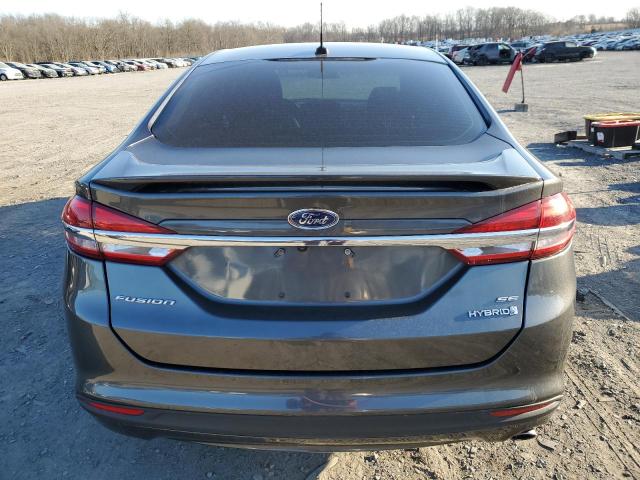 3FA6P0LU0JR233971 - 2018 FORD FUSION SE HYBRID GRAY photo 6