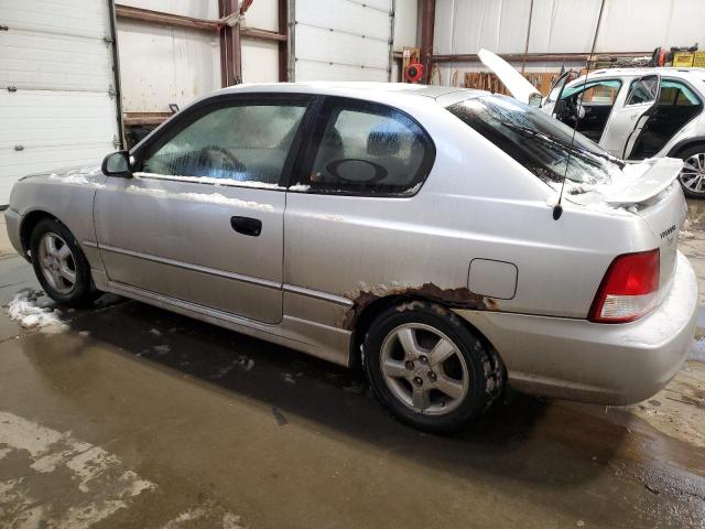 KMHCG35C32U172382 - 2002 HYUNDAI ACCENT GS SILVER photo 2