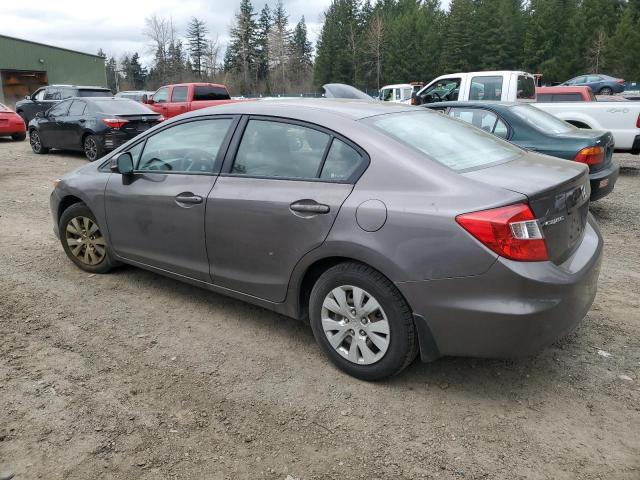 19XFB2F57CE384454 - 2012 HONDA CIVIC LX GRAY photo 2