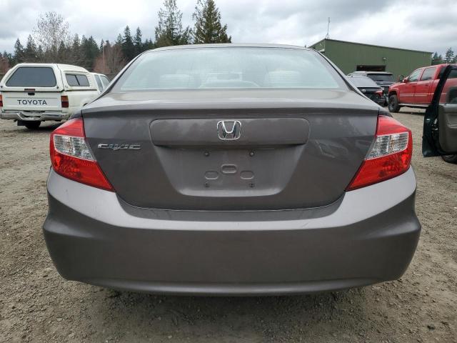 19XFB2F57CE384454 - 2012 HONDA CIVIC LX GRAY photo 6