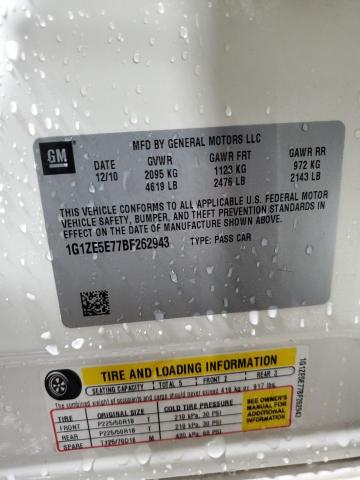 1G1ZE5E77BF262943 - 2011 CHEVROLET MALIBU LTZ თეთრი ფოტო 12