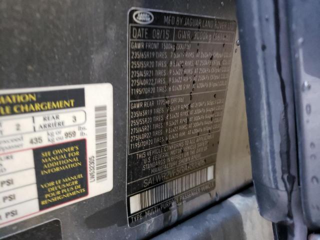 SALWR2VF5GA632305 - 2016 LAND ROVER RANGE ROVE HSE GRAY photo 13