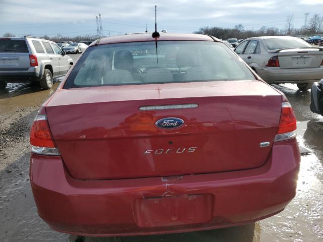 1FAHP35N99W105687 - 2009 FORD FOCUS SE BURGUNDY photo 6