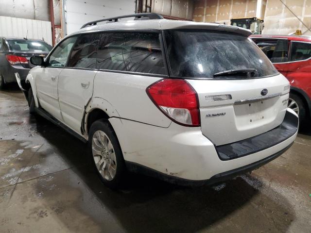 4S4BP66C797345146 - 2009 SUBARU OUTBACK 2.5I LIMITED WHITE photo 2