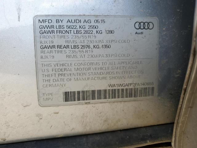 WA1WGAFP2FA140855 - 2015 AUDI Q5 PRESTIGE 灰色 照片 12