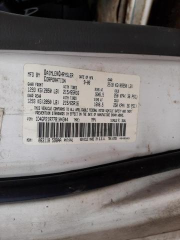 1D4GP21R77B104344 - 2007 DODGE CARAVAN C/V WHITE photo 13