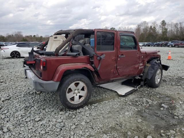 1J4HA5H17AL197527 - 2010 JEEP WRANGLER U SAHARA BURGUNDY photo 3