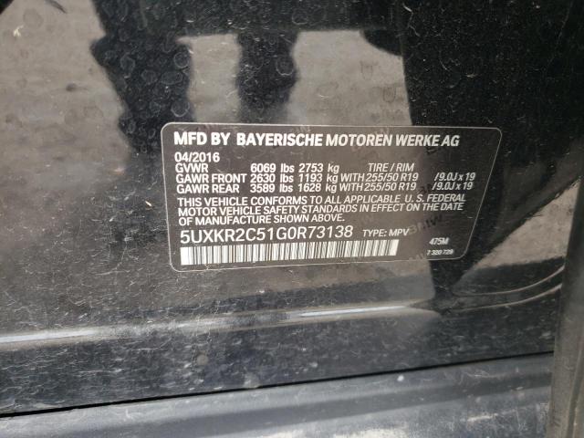 5UXKR2C51G0R73138 - 2016 BMW X5 SDRIVE35I BLACK photo 13