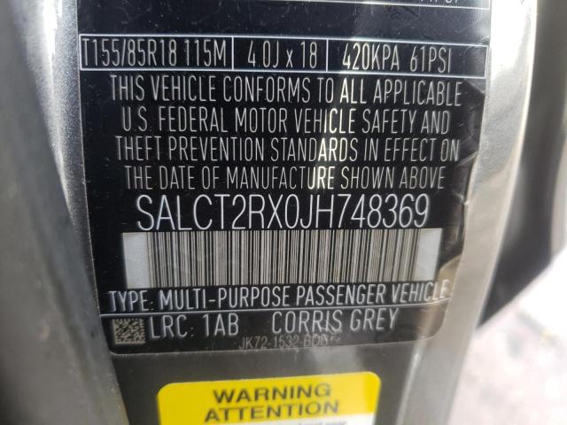 SALCT2RX0JH748369 - 2018 LAND ROVER DISCOVERY HSE LUXURY GRAY photo 10