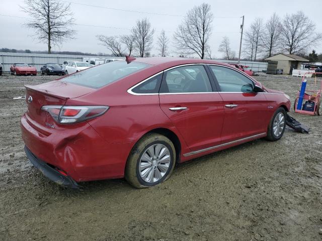 KMHE24L14GA016259 - 2016 HYUNDAI SONATA HYBRID RED photo 3