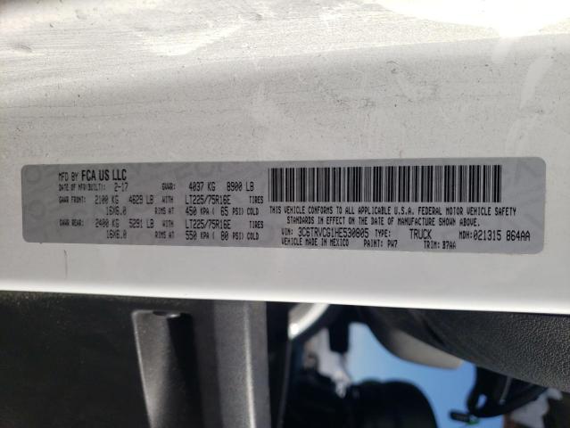 3C6TRVCG1HE530805 - 2017 RAM PROMASTER 2500 HIGH أبيض صورة 12