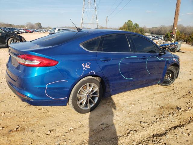 3FA6P0H79HR402964 - 2017 FORD FUSION SE BLUE photo 3