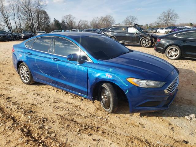 3FA6P0H79HR402964 - 2017 FORD FUSION SE BLUE photo 4