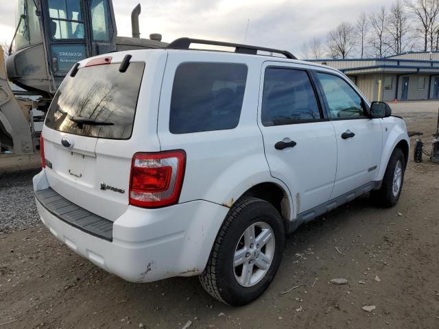 1FMCU59H28KA41930 - 2008 FORD ESCAPE HEV WHITE photo 3