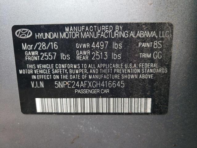 5NPE24AFXGH416645 - 2016 HYUNDAI SONATA SE BLUE photo 13