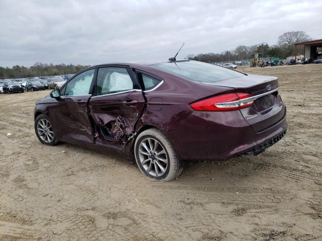 3FA6P0H73HR192717 - 2017 FORD FUSION SE BURGUNDY photo 2