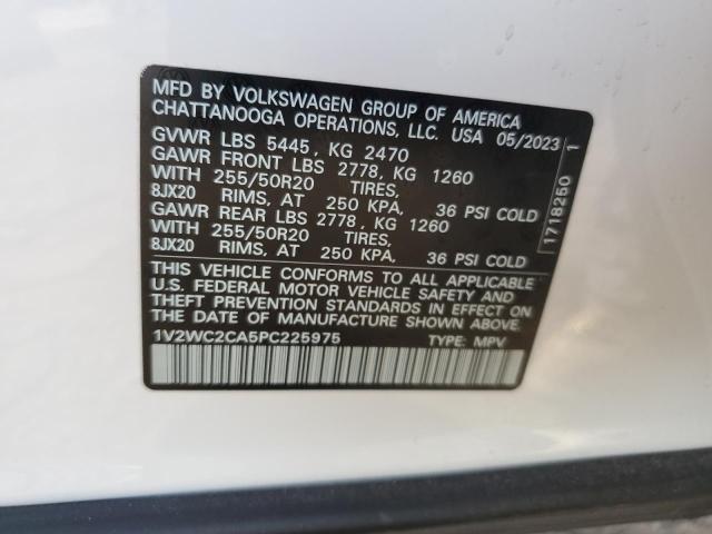 1V2WC2CA5PC225975 - 2023 VOLKSWAGEN ATLAS CROS SE Білий фото 13