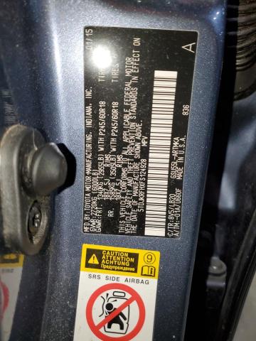 5TDJKRFHXFS124928 - 2015 TOYOTA HIGHLANDER XLE BLUE photo 13