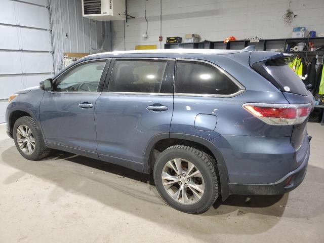 5TDJKRFHXFS124928 - 2015 TOYOTA HIGHLANDER XLE BLUE photo 2