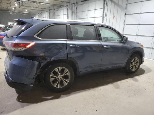 5TDJKRFHXFS124928 - 2015 TOYOTA HIGHLANDER XLE BLUE photo 3