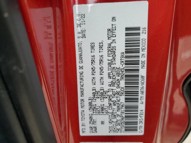 3TYSX5EN6PT017967 - 2023 TOYOTA TACOMA ACCESS CAB წითელი ფოტო 13