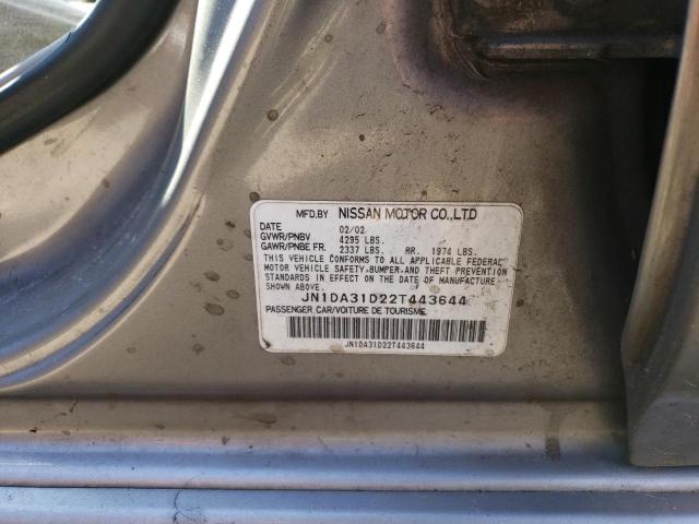 JN1DA31D22T443644 - 2002 NISSAN MAXIMA GLE SILVER photo 12