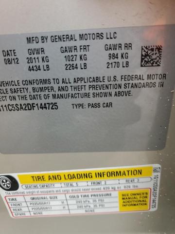 1G11C5SA2DF144725 - 2013 CHEVROLET MALIBU 1LT 奶油色 照片 12