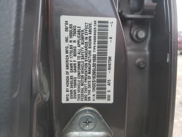 1HGES16395L001680 - 2005 HONDA CIVIC DX VP Boz foto 13