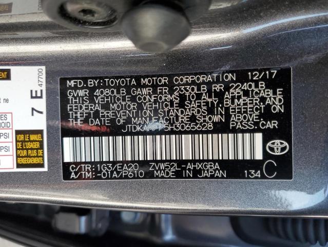 JTDKARFP5H3065628 - 2017 TOYOTA PRIUS PRIM 灰色 照片 13