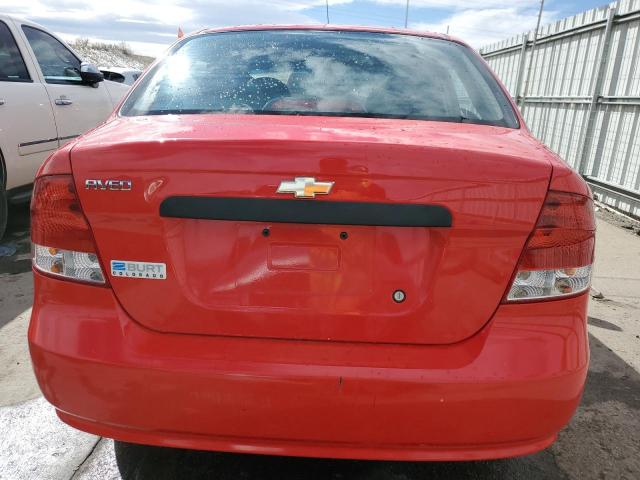 KL1TD56616B575898 - 2006 CHEVROLET AVEO BASE RED photo 6