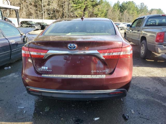 4T1BD1EB3DU013459 - 2013 TOYOTA AVALON HYBRID MAROON photo 6