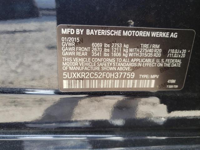 5UXKR2C52F0H37759 - 2015 BMW X5 SDRIVE35I BLACK photo 13