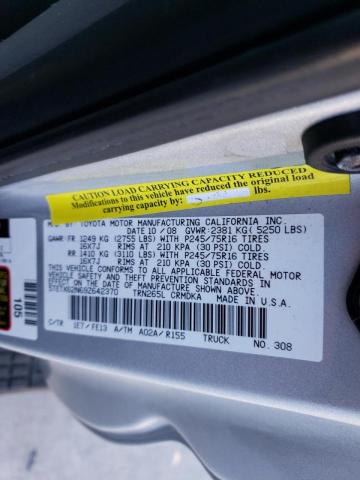 5TETX62N69Z642370 - 2009 TOYOTA TACOMA PRERUNNER ACCESS CAB SILVER photo 13