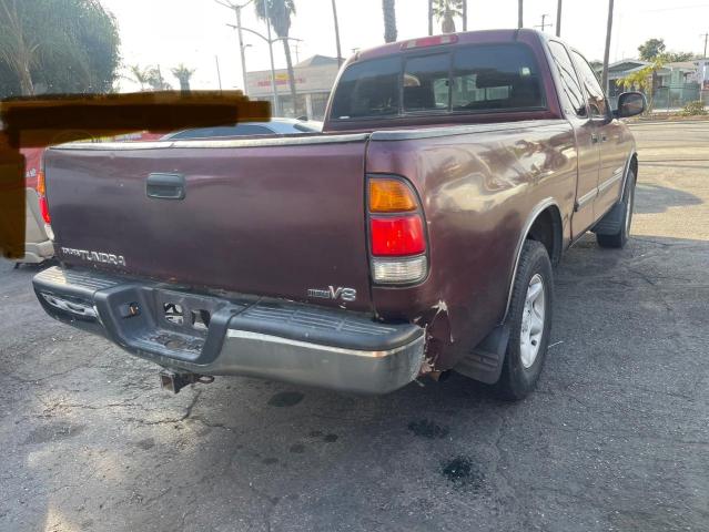 5TBRT34154S452671 - 2004 TOYOTA TUNDRA ACCESS CAB SR5 BURGUNDY photo 4