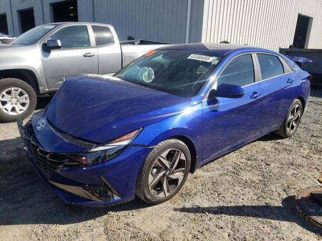 KMHLP4AGXPU427647 - 2023 HYUNDAI ELANTRA LIMITED BLUE photo 1