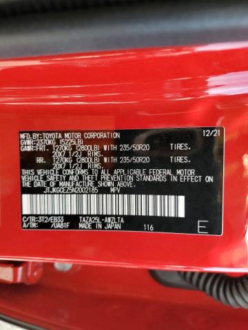 JTJKGCEZ5N2002185 - 2022 LEXUS NX 350 RED photo 13