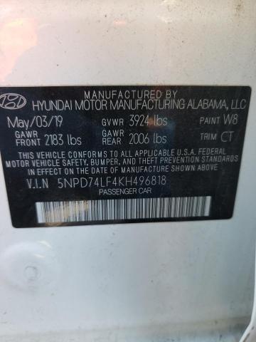 5NPD74LF4KH496818 - 2019 HYUNDAI ELANTRA SE SILVER photo 12