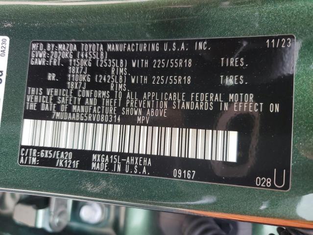 7MUDAABG5RV080314 - 2024 TOYOTA COROLLA CR XLE GREEN photo 12