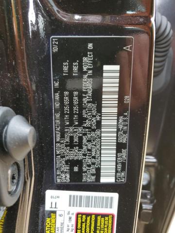 5TDGZRAH3NS091380 - 2022 TOYOTA HIGHLANDER XLE BLACK photo 14