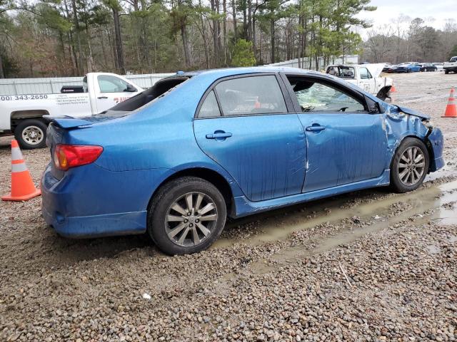2T1BU4EE8AC475508 - 2010 TOYOTA COROLLA BASE BLUE photo 3