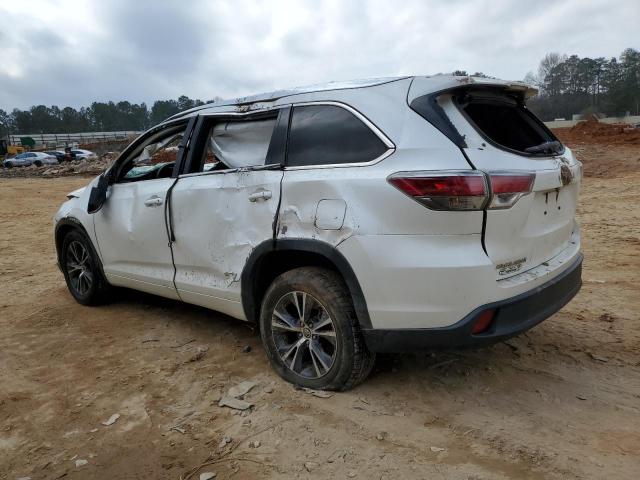 5TDKKRFHXGS159524 - 2016 TOYOTA HIGHLANDER XLE WHITE photo 2