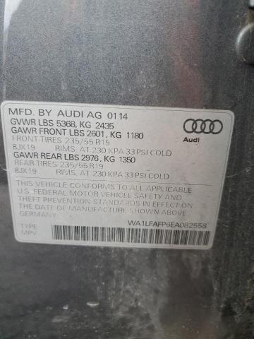 WA1LFAFP6EA082558 - 2014 AUDI Q5 PREMIUM PLUS GRAY photo 14