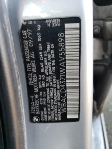 WBACD4321WAV55898 - 1998 BMW 3 SERIES I AUTOMATIC SILVER photo 12